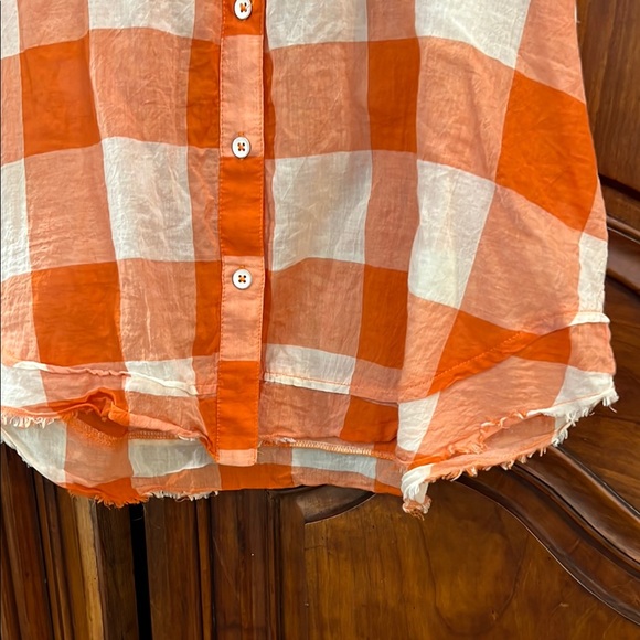 Maeve Orange Checkered Women's Top - Picture 6 of 6